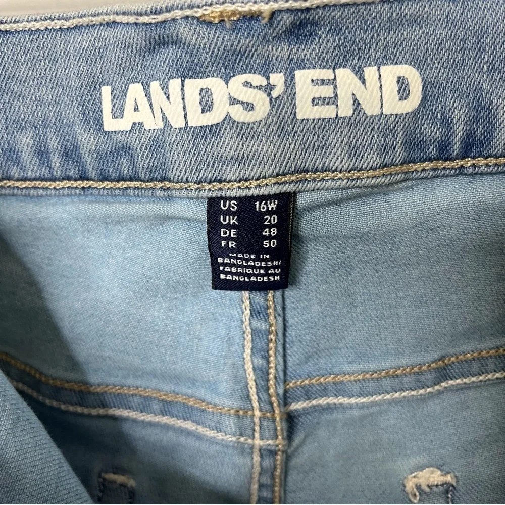 Lands End High Rise Straight Ankle Jeans Light Wash Plus Size 16 - Picture 8 of 11